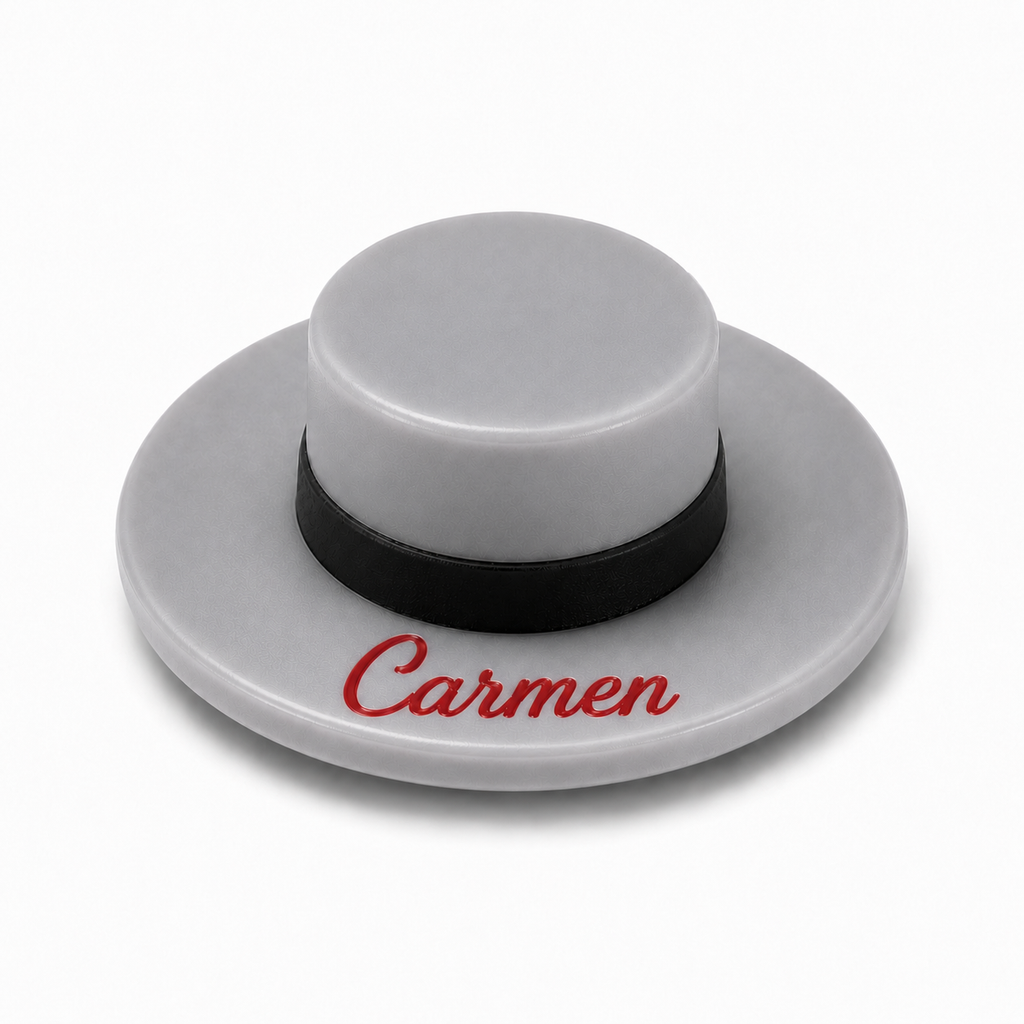 Pin Sombrero Cordobés personalizado con nombre - Impresión 3D